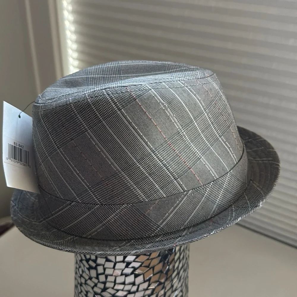 NWT Men’s BRONER Wool Fedora Plaid hat